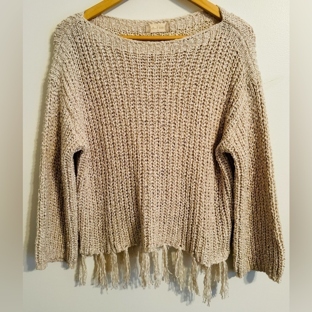 Alter’d State Women’s Fringe Hem Baggy-Look Sweater Size S